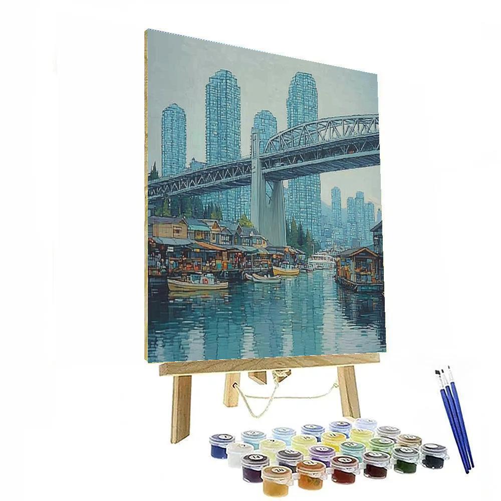 Downtown Waterfront From Granville Island Vancouver Canada paint by color