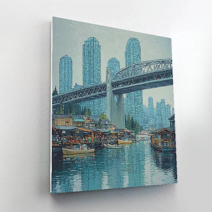 Downtown Waterfront From Granville Island Vancouver Canada paint by color