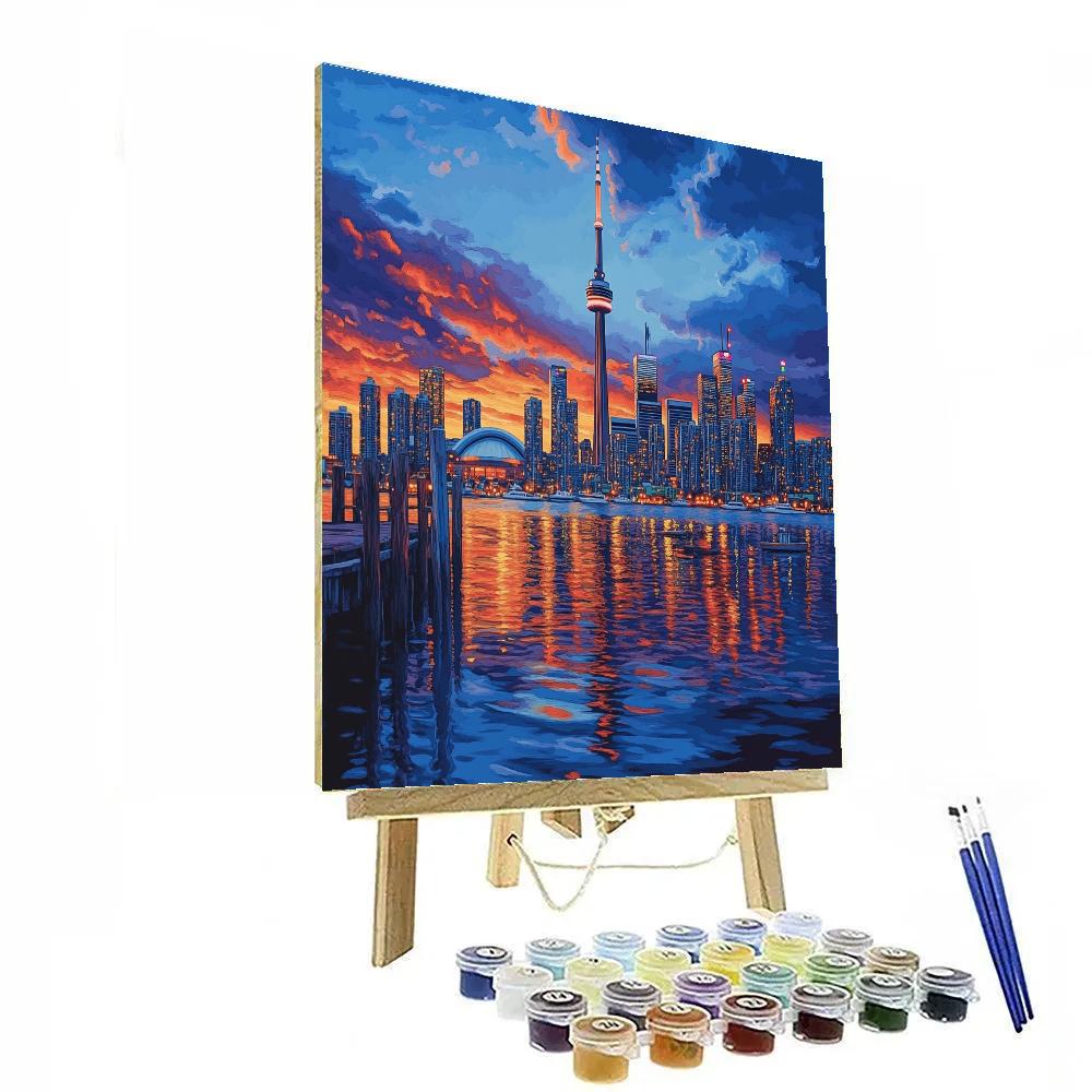 Toronto Skyline From Polson Pier Toronto Canada paint by color
