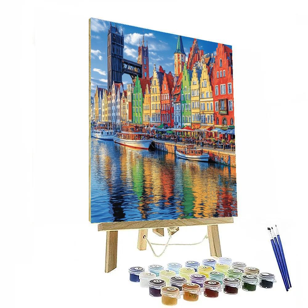 Old Town Harborfront Of Gdansk Poland paint by color