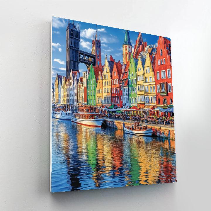 Old Town Harborfront Of Gdansk Poland paint by color