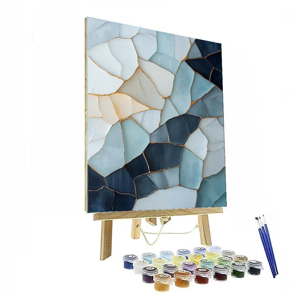Gustav Klimt Inspired Golden Glacier Abstraction Paint by numbers art