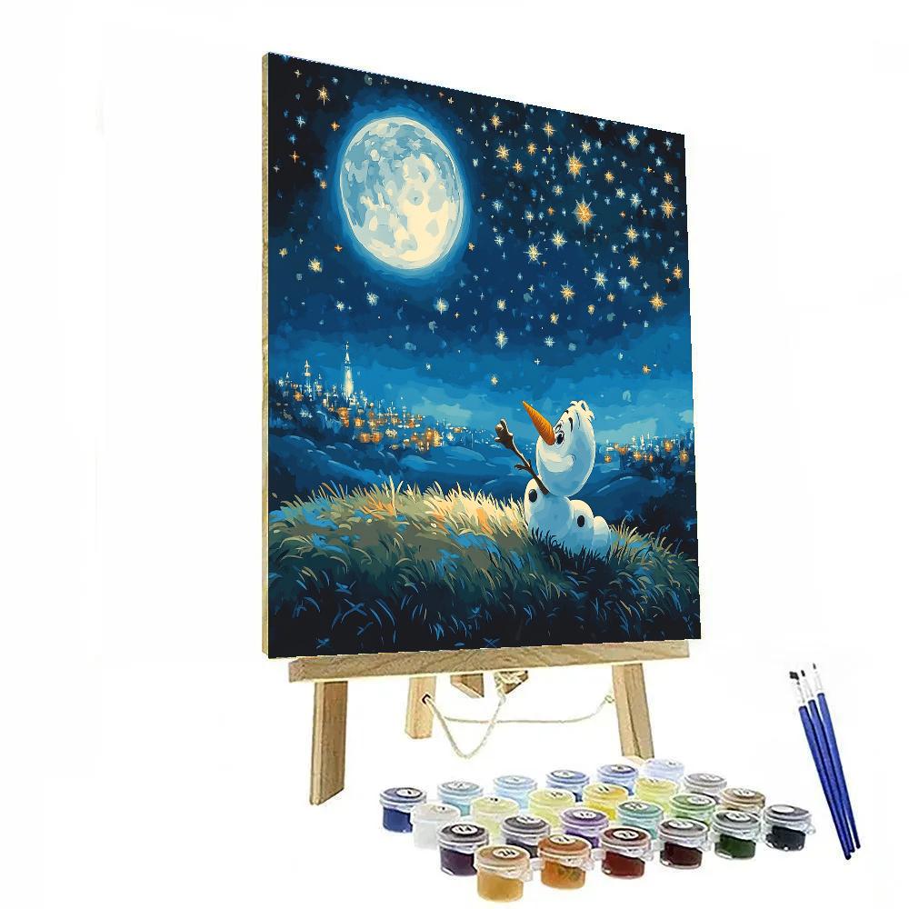 Olaf Star Gazing Disney Inspired painting number kit