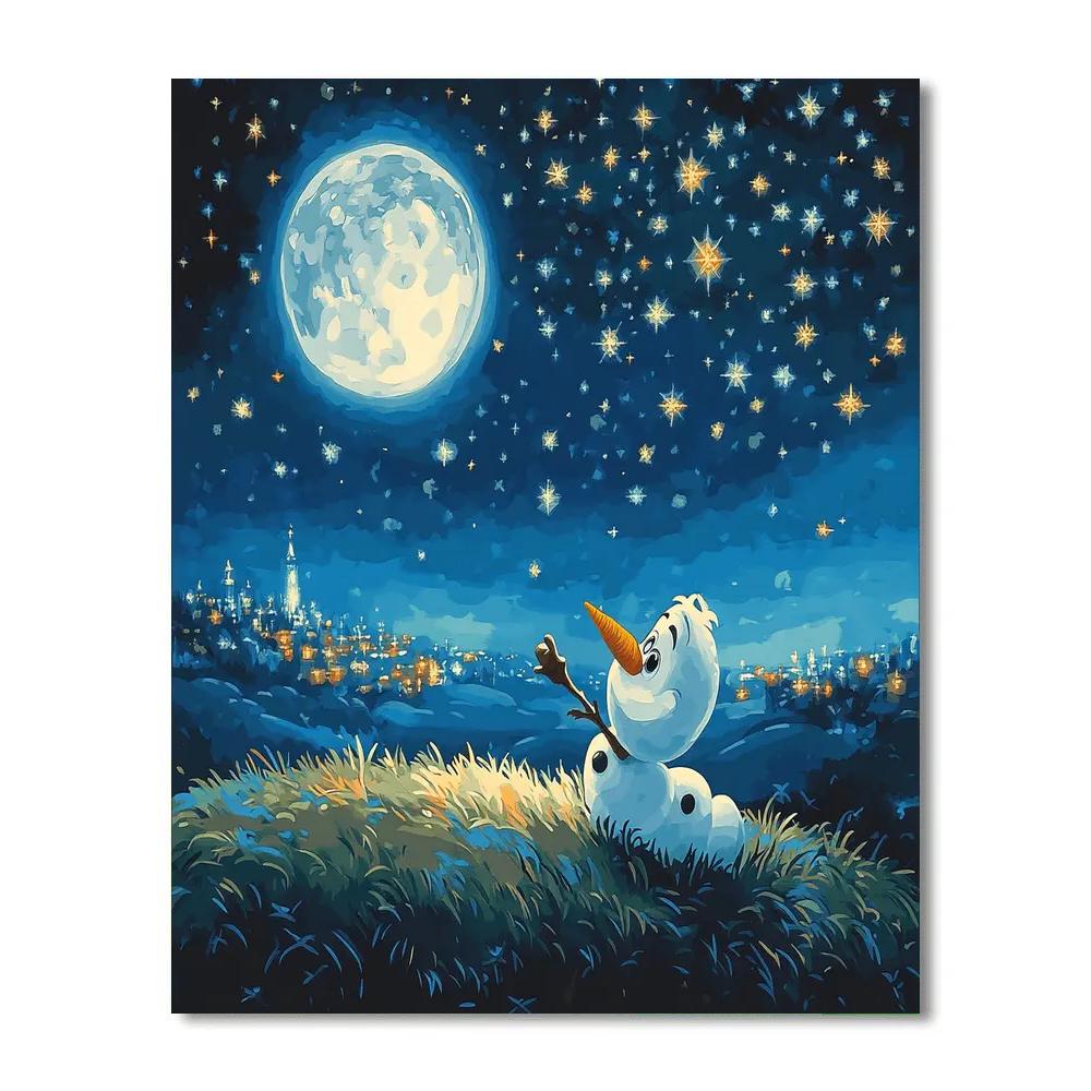 Olaf Star Gazing Disney Inspired painting number kit
