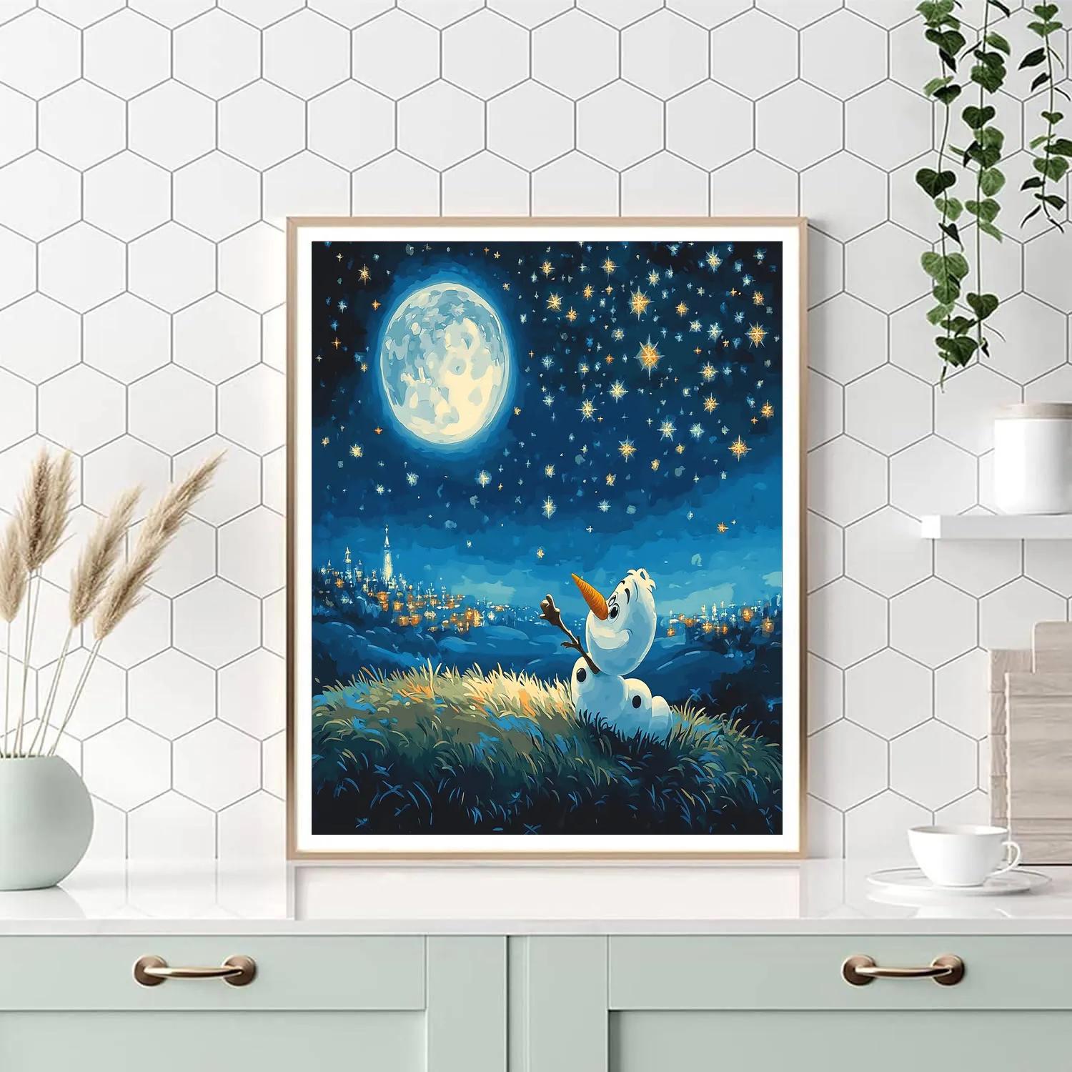 Olaf Star Gazing Disney Inspired painting number kit