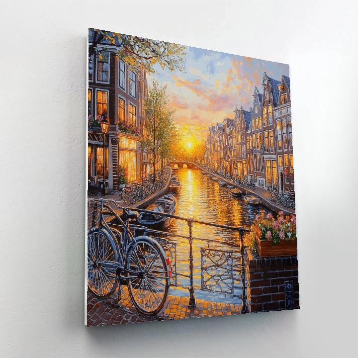 Canal Belt Sunset View Amsterdam Netherlands paint by numbers