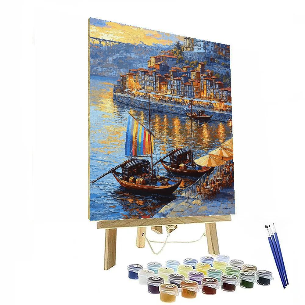 Riverside Walk Along Douro Vila Nova De Gaia Porto Portugal DIY paint by numbers