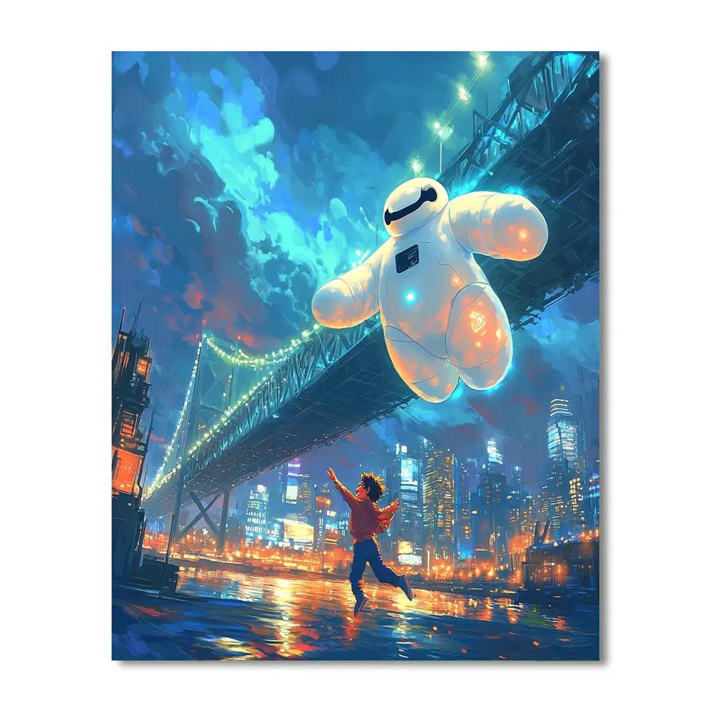 Big Hero 6 Bay Bridge Rescue Disney Inspired Number painting