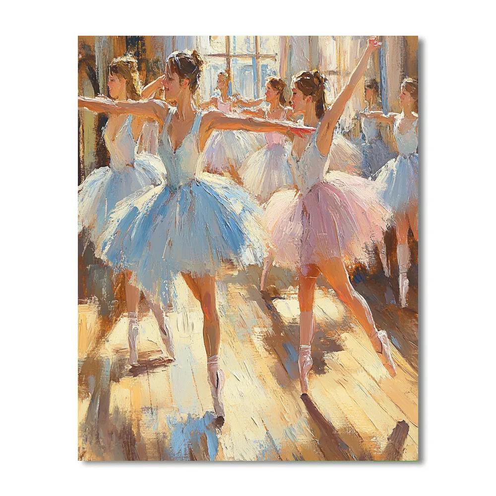 Degas Inspired Dancers Practicing In Sunlight DIY paint by numbers