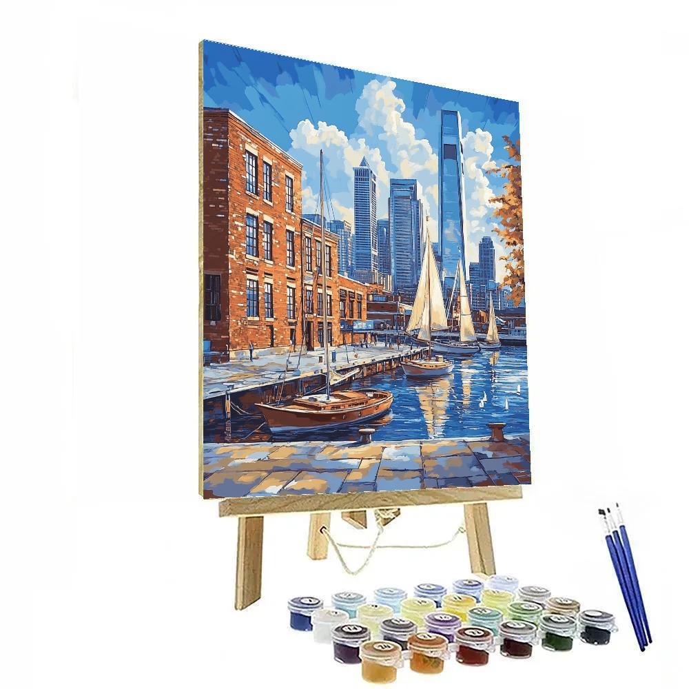 Modern Skyline Above Navy Yard Philadelphia United States Number painting
