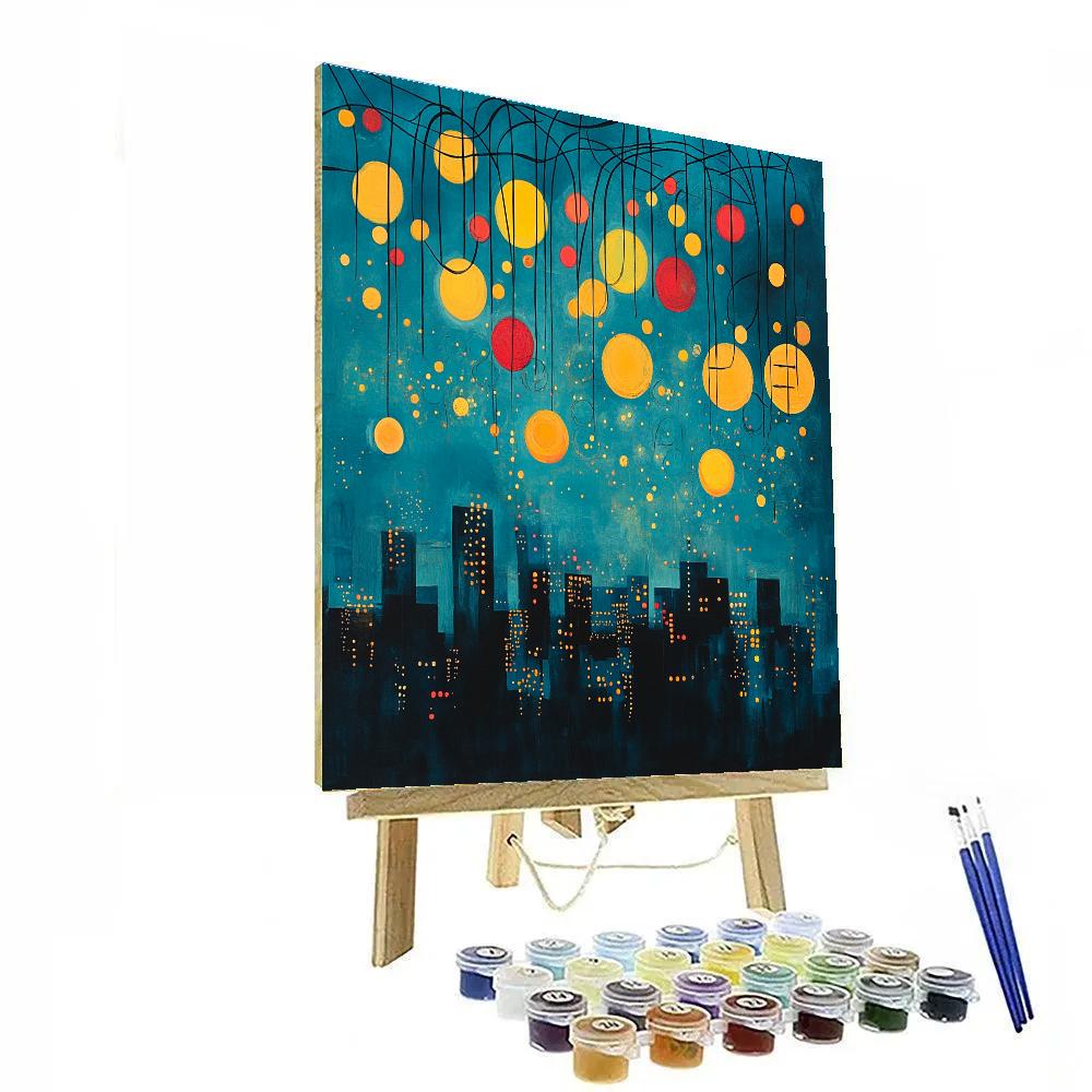 Kandinsky Inspired Symphony Of City Lights Paint by numbers kits