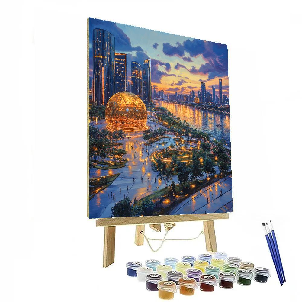 Qianjiang New Town Skyline Hangzhou China paint by number