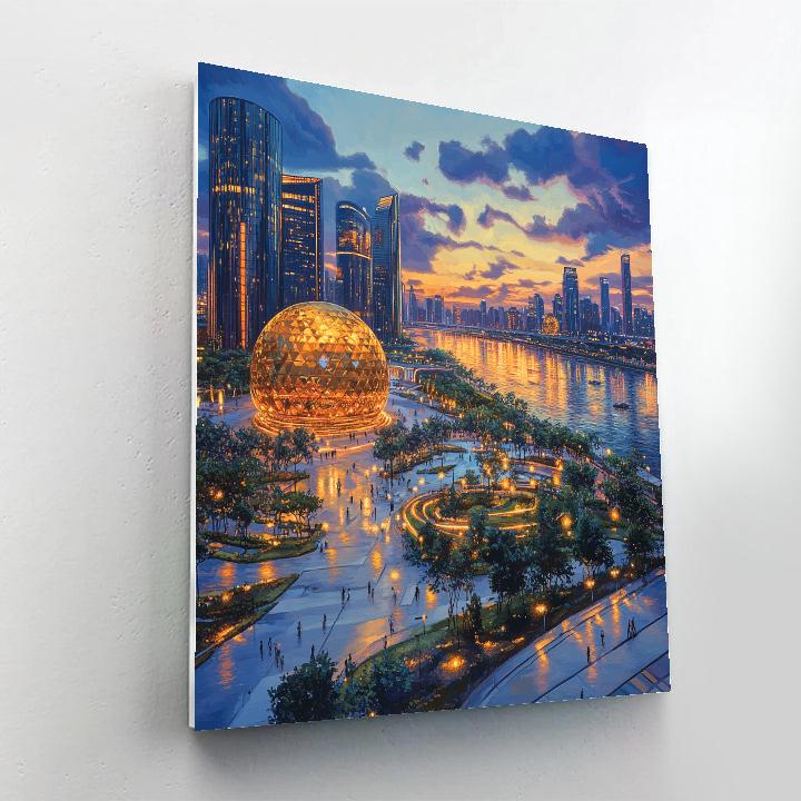 Qianjiang New Town Skyline Hangzhou China paint by number