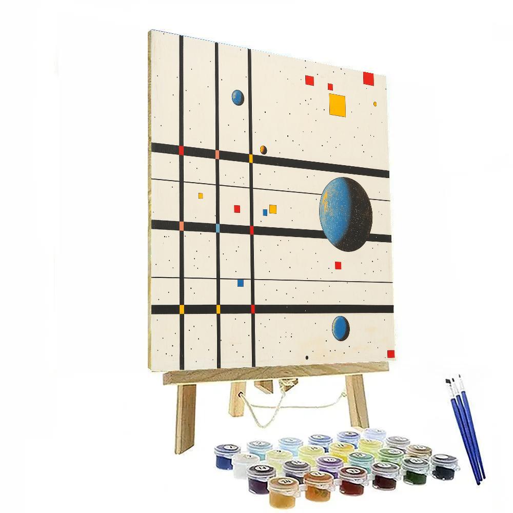 Mondrian Inspired Solar System Diagram DIY paint by numbers