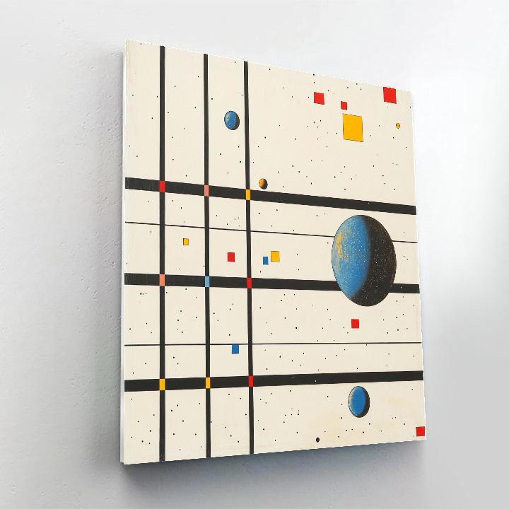 Mondrian Inspired Solar System Diagram DIY paint by numbers