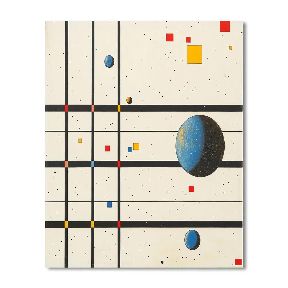 Mondrian Inspired Solar System Diagram DIY paint by numbers