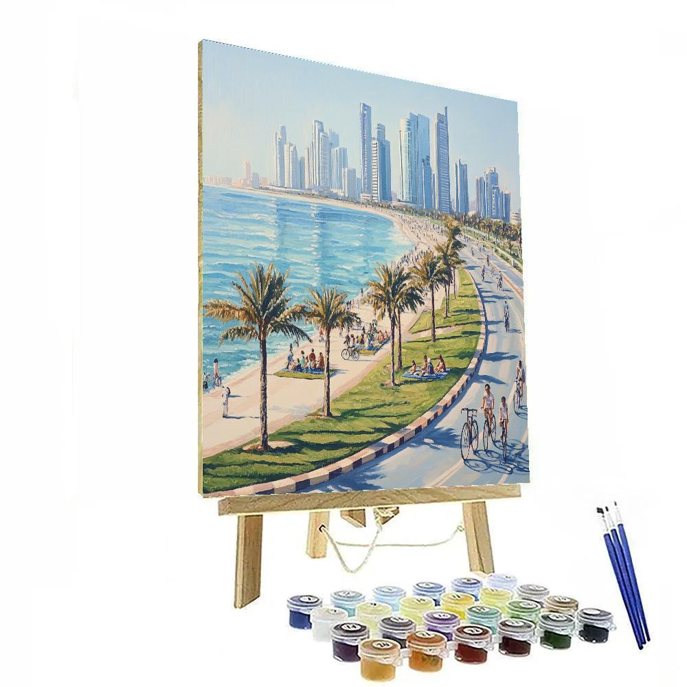 Corniche And Skyscrapers Abu Dhabi United Arab Emirates Paint by numbers art