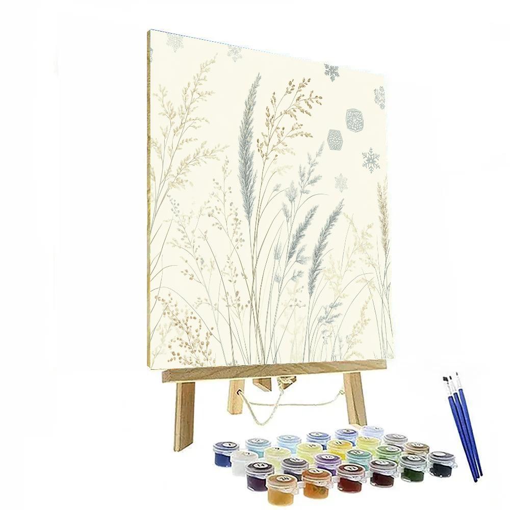 Gustav Klimt Inspired Golden Frost On Winter Meadow Numbered painting kits