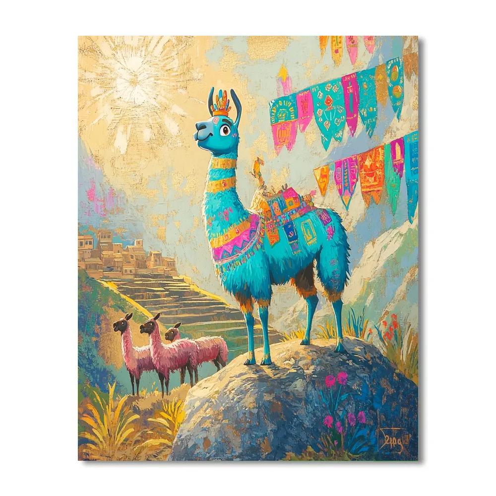 Kuzco Llama Hilltop Disney Inspired paint by numbers