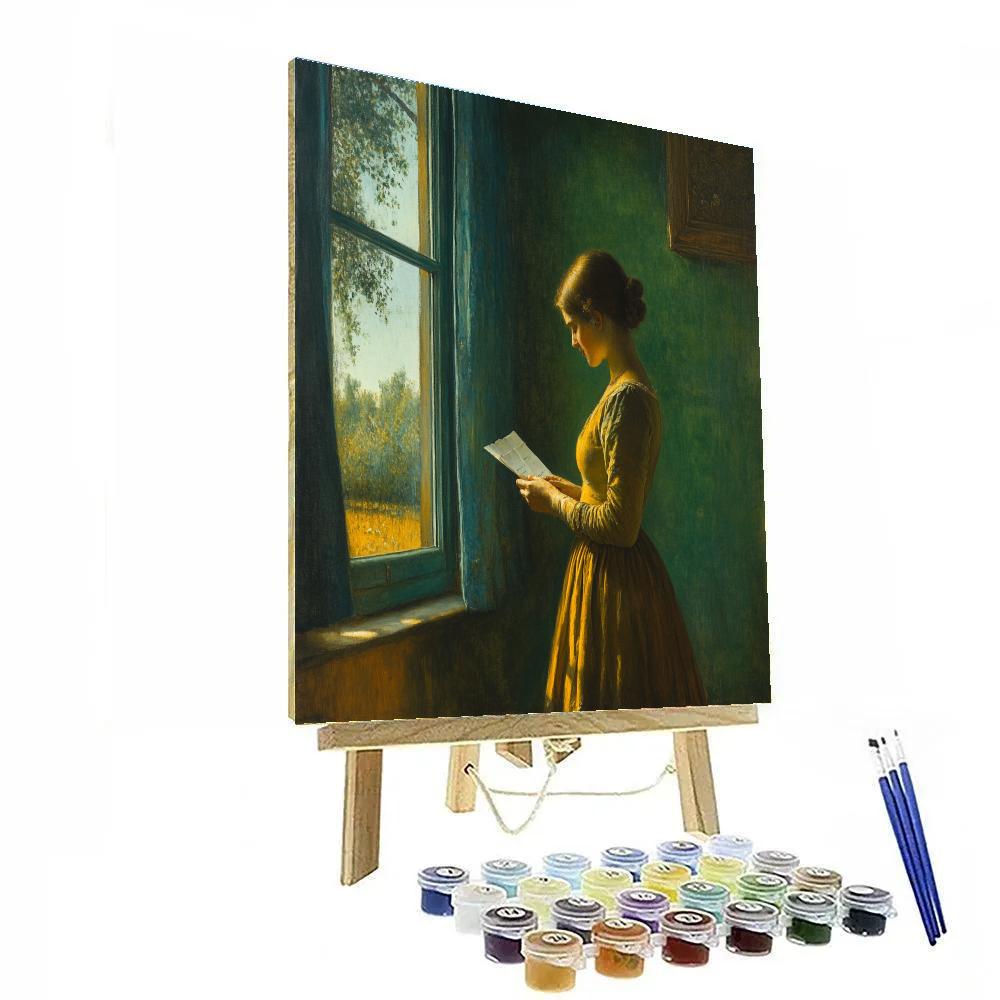 Vermeer Inspired Woman Reading By Window Painting by numbers kit