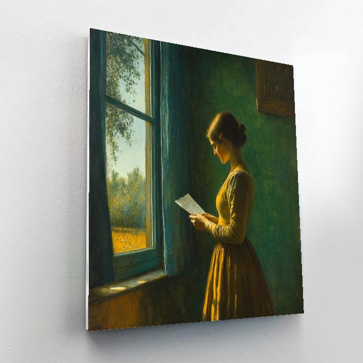 Vermeer Inspired Woman Reading By Window Painting by numbers kit