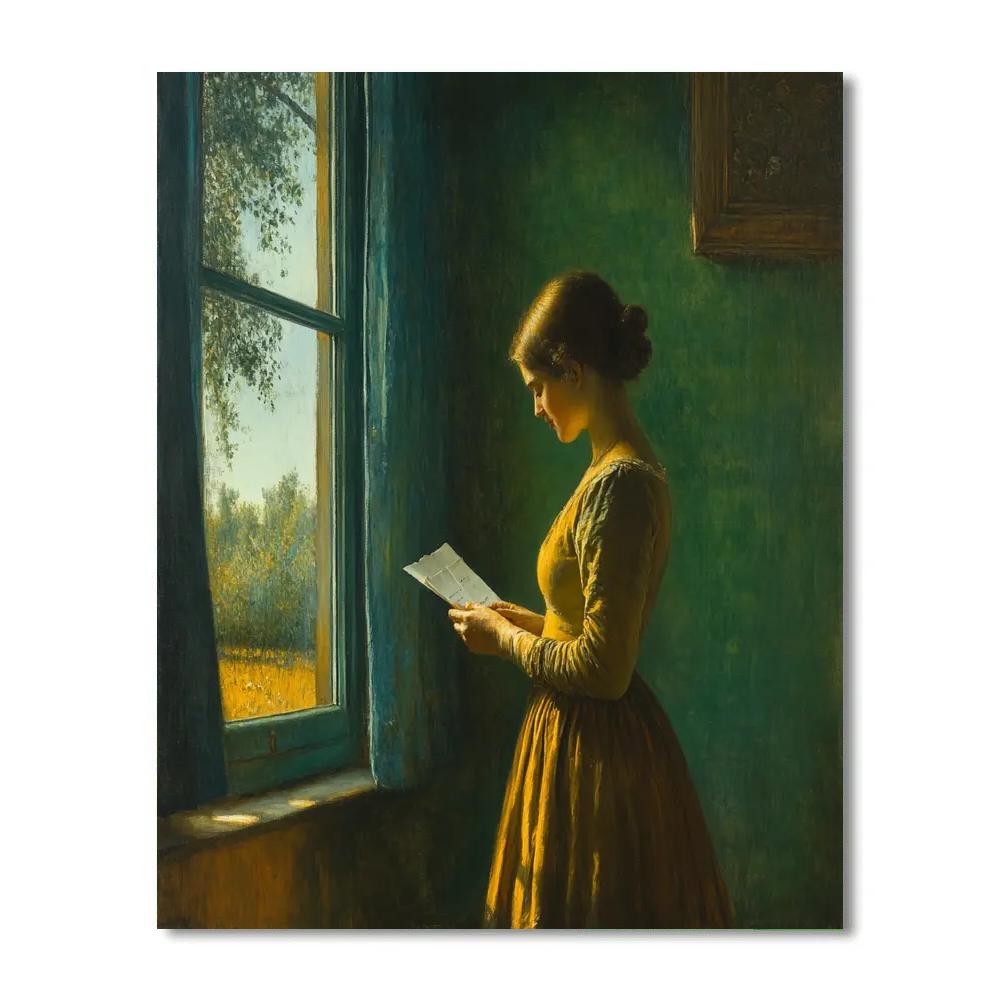 Vermeer Inspired Woman Reading By Window Painting by numbers kit