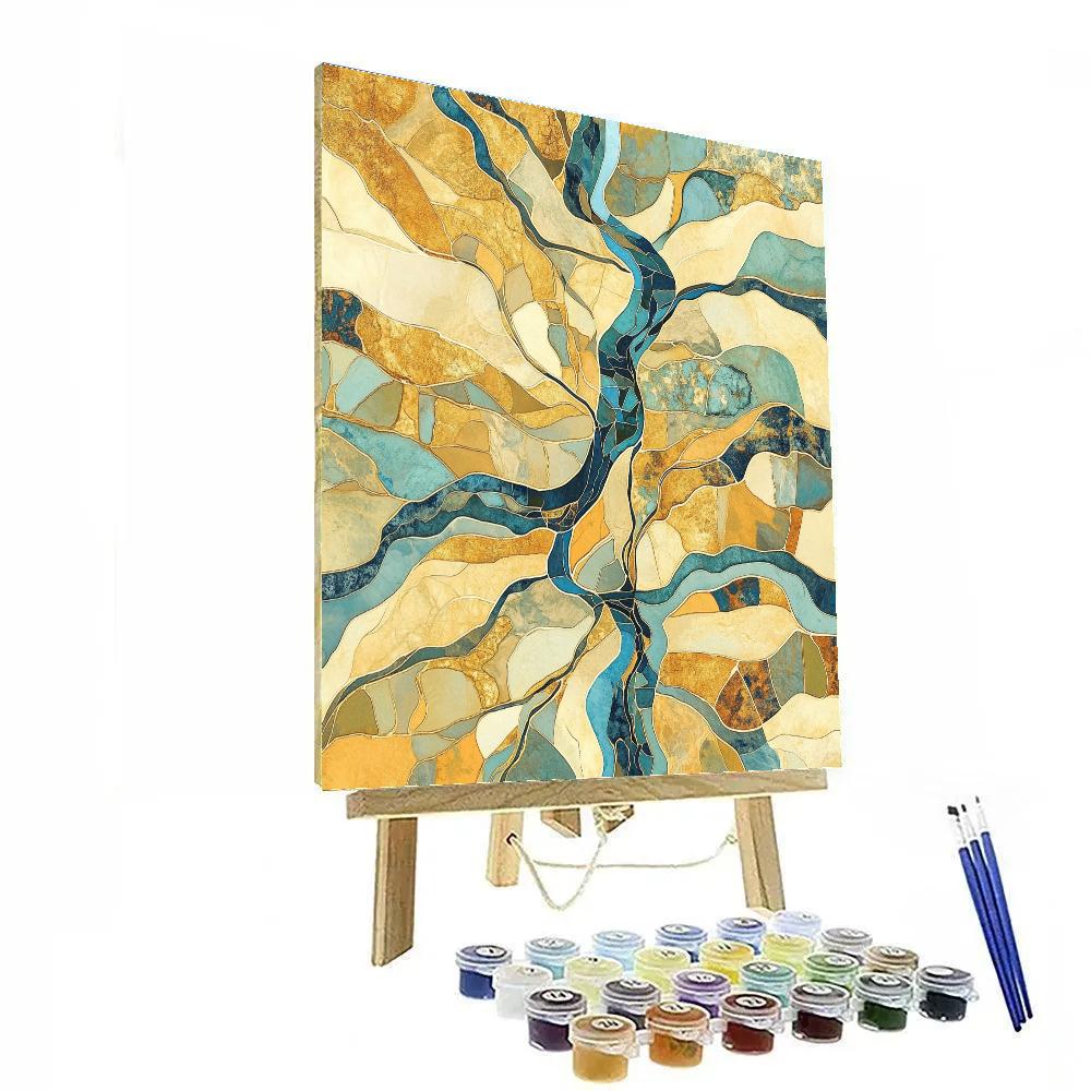 Gustav Klimt Inspired Ornamental River Delta Map DIY paint by numbers