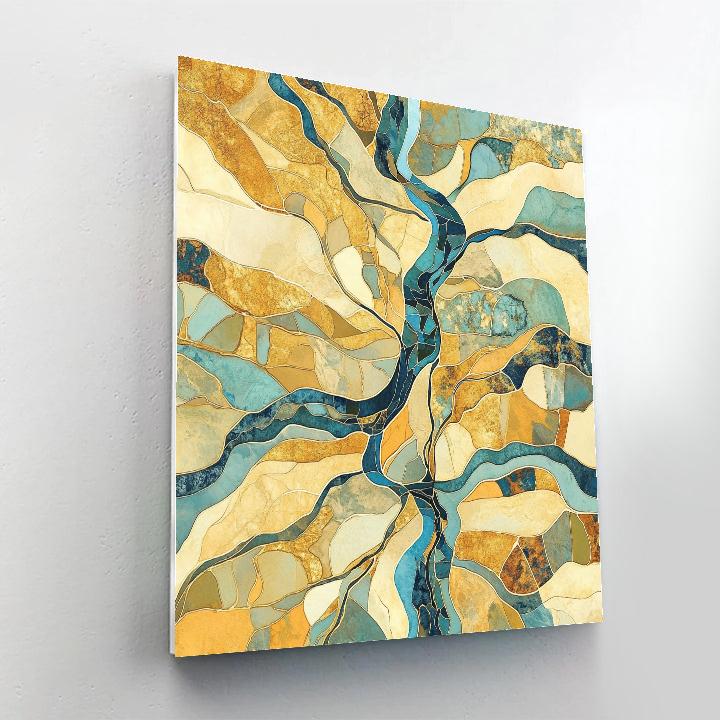 Gustav Klimt Inspired Ornamental River Delta Map DIY paint by numbers