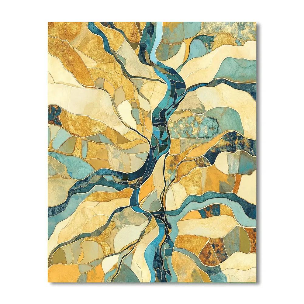 Gustav Klimt Inspired Ornamental River Delta Map DIY paint by numbers