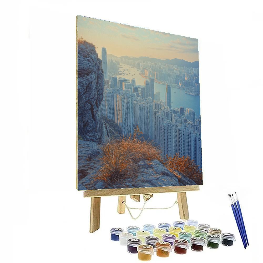 Skyline View From Lion Rock Ridge Hong Kong China Paint by numbers kits
