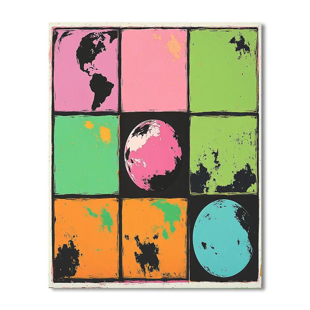 Andy Warhol Inspired Pop Planet Series Painting by numbers kit