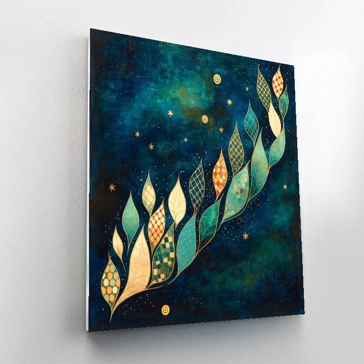 Gustav Klimt Inspired Celestial Tide Of Golden Leaves Painting by numbers kit