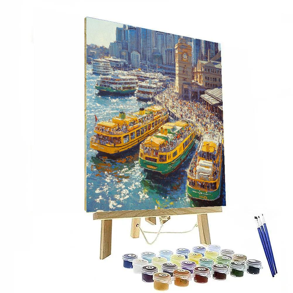 Circular Quay Ferry Terminal Rush Sydney Australia Paint by numbers art