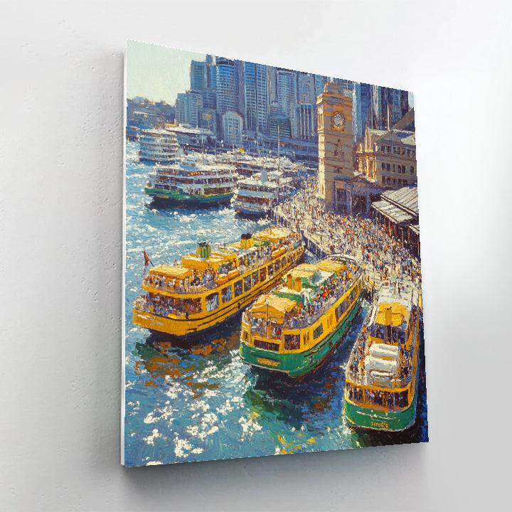Circular Quay Ferry Terminal Rush Sydney Australia Paint by numbers art
