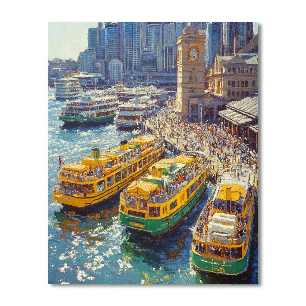 Circular Quay Ferry Terminal Rush Sydney Australia Paint by numbers art