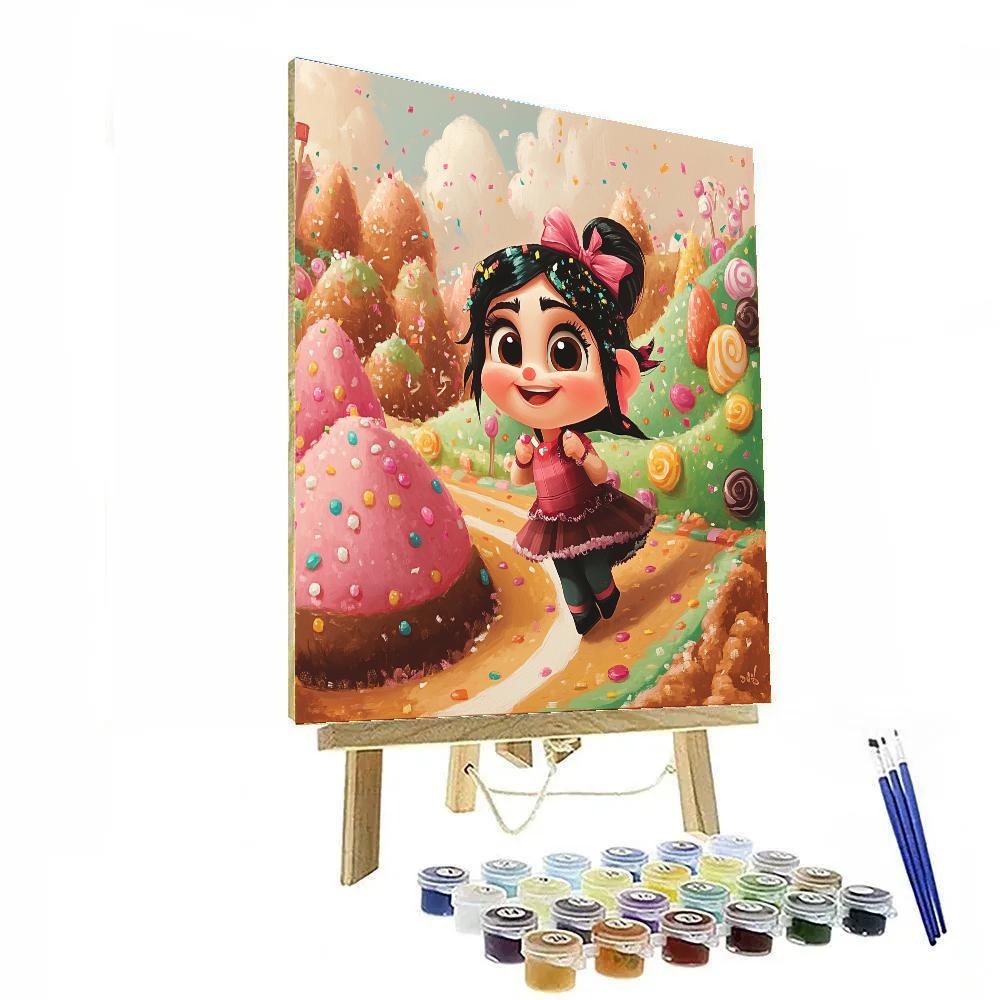Vanellope Racing Candyland Disney Inspired painting number kit