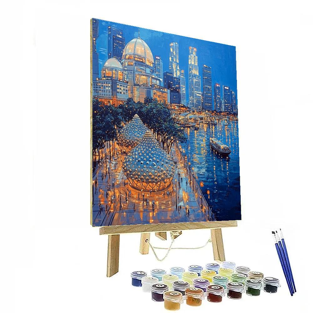 Esplanade Waterfront And Skyline Singapore Paint by numbers kits