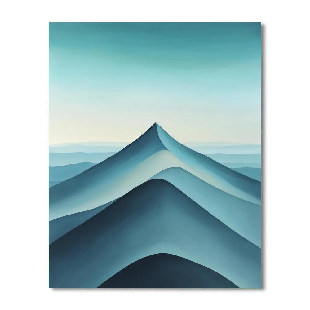 Georgia OKeeffe Inspired Abstracted Mountain And Sky Number painting