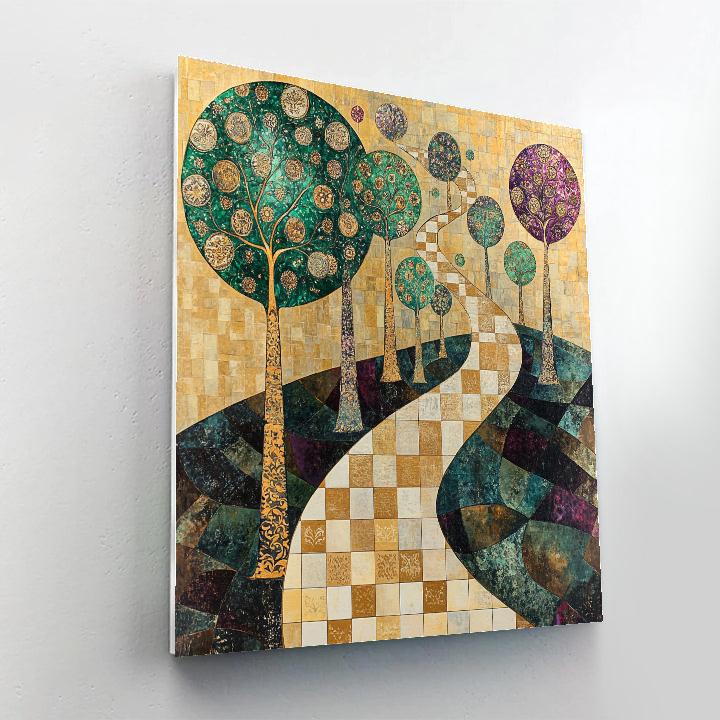 Gustav Klimt Inspired Golden Orchard Path Mosaic Paint by numbers kits