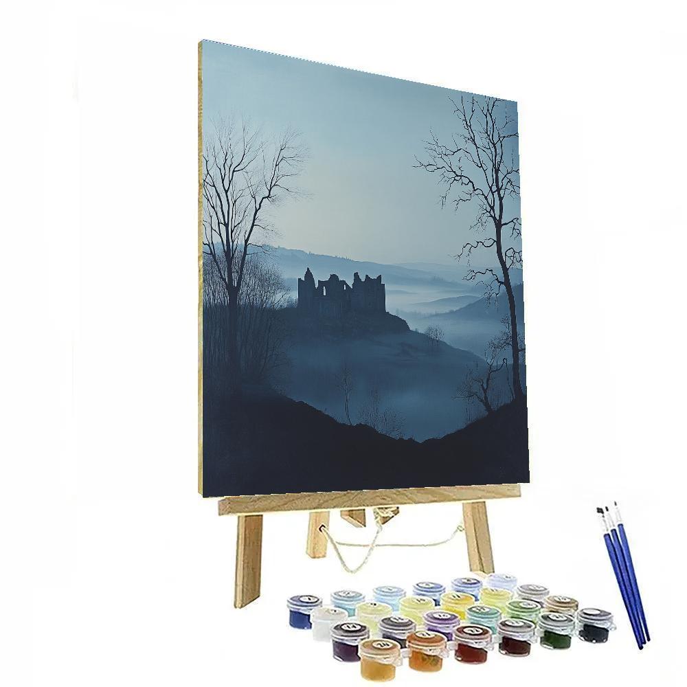 Caspar David Friedrich Inspired Ruined Castle At Dawn DIY paint by numbers