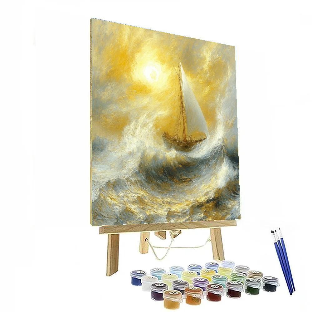 Turner Inspired Ship In A Sunlit Storm paint by numbers