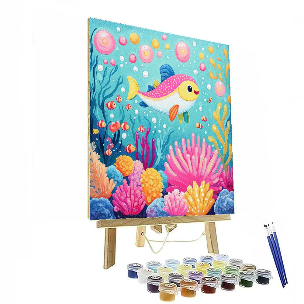 Flounder Coral Chorus Disney Inspired paint by color