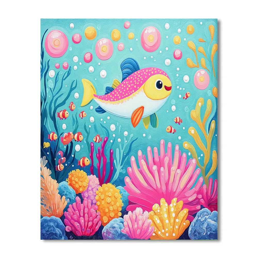 Flounder Coral Chorus Disney Inspired paint by color