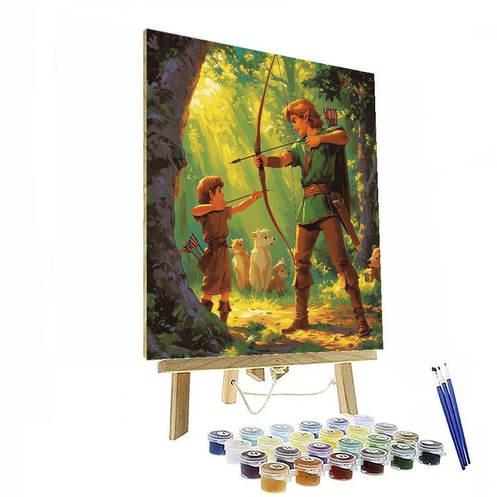 Robin Hood Archery Lesson Disney Inspired Numbered painting kits