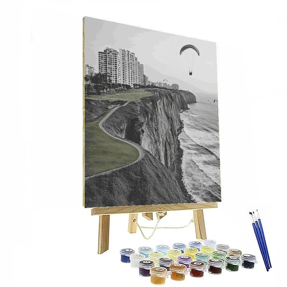 Miraflores Clifftop Park And Pacific Lima Peru Painting by numbers kit