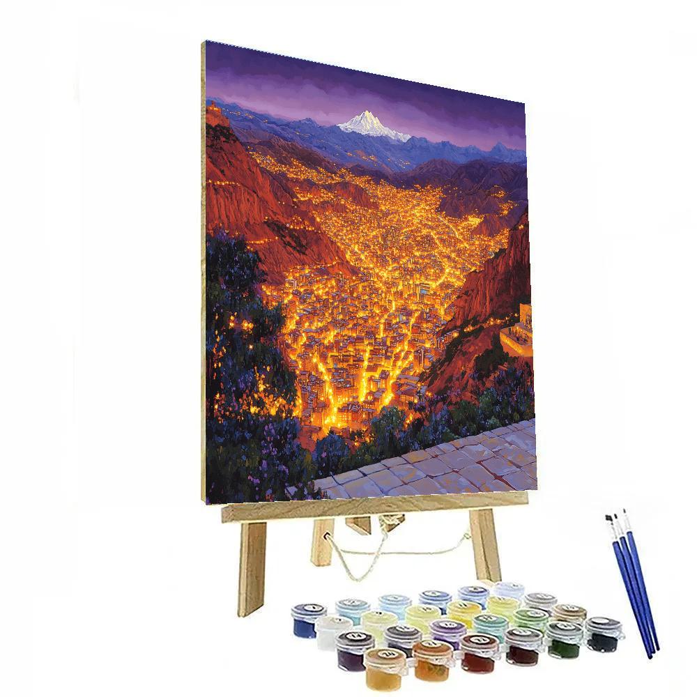 Rooftop View Of La Paz Basin La Paz Bolivia Numbered painting kits