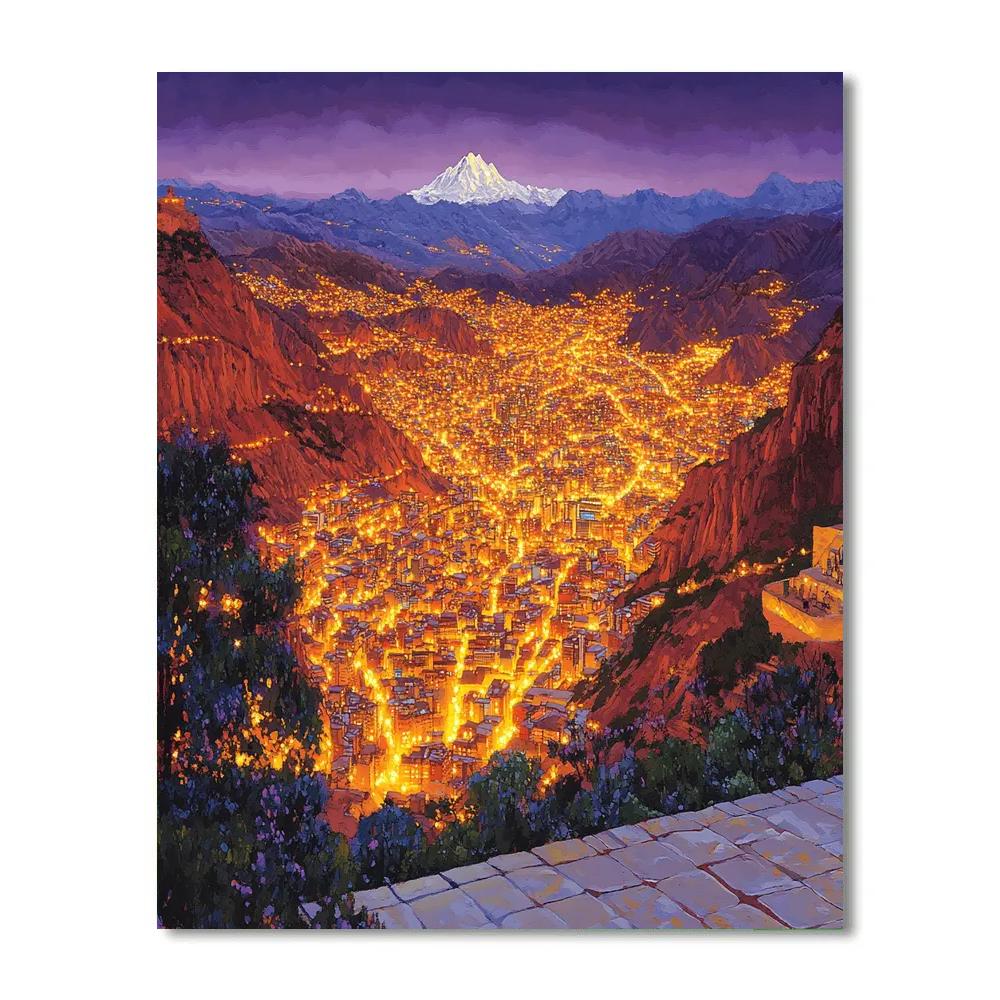 Rooftop View Of La Paz Basin La Paz Bolivia Numbered painting kits