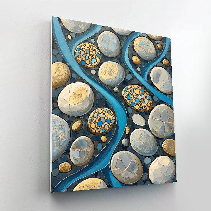 Gustav Klimt Inspired Gilded Stone Riverbed Pattern DIY paint by numbers