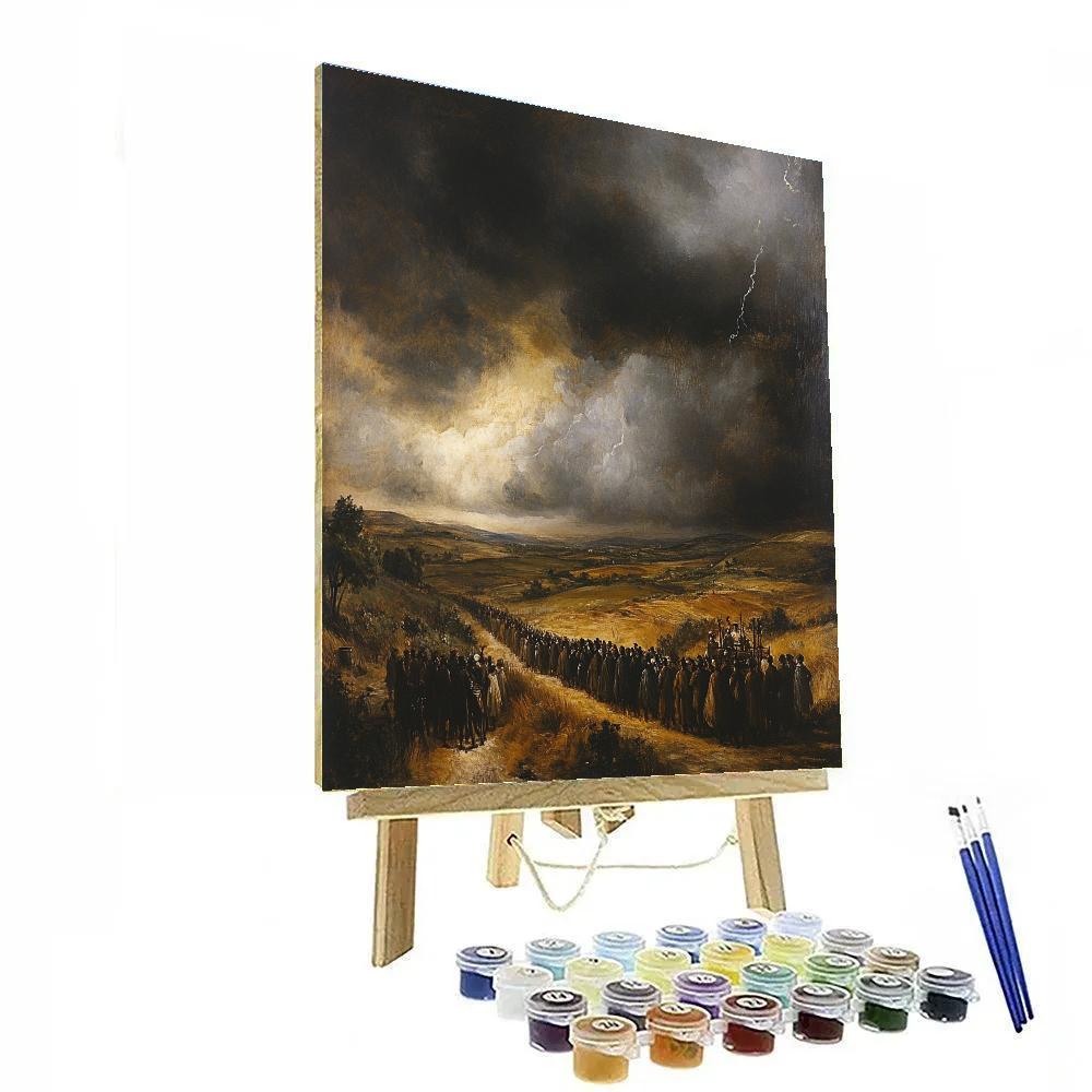 Goya Inspired Procession In A Stormy Field DIY paint by numbers