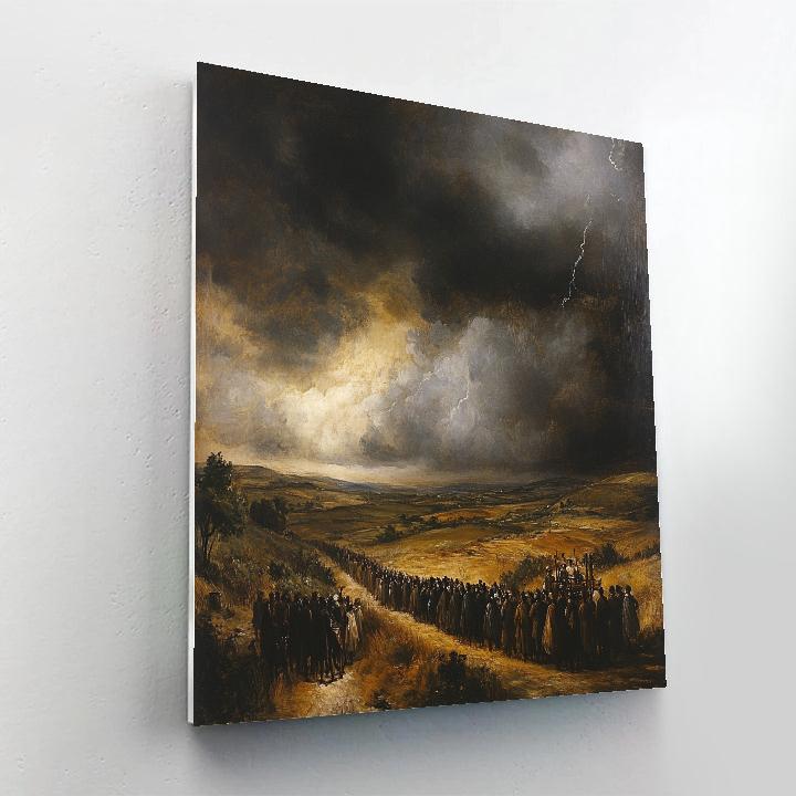 Goya Inspired Procession In A Stormy Field DIY paint by numbers